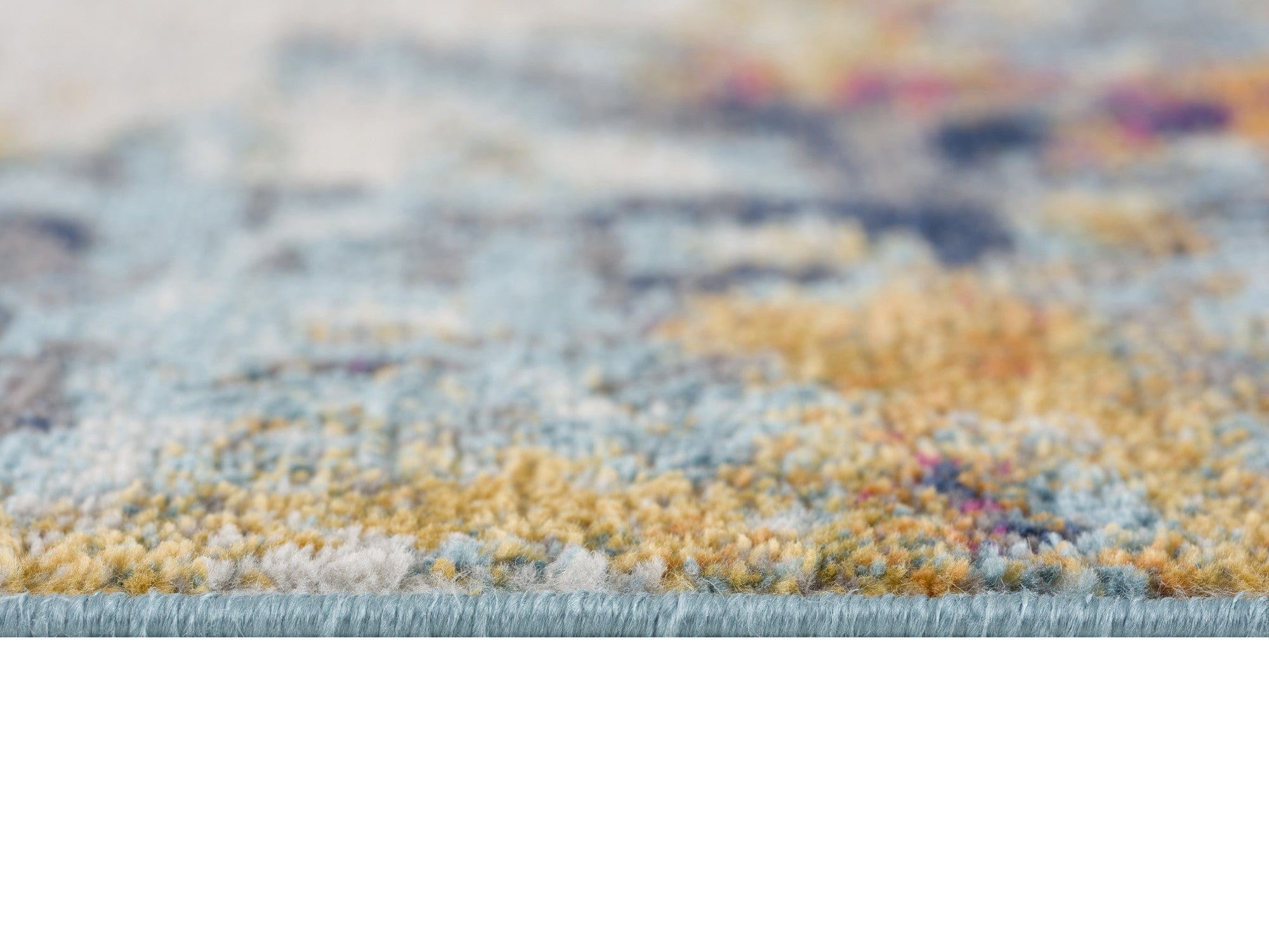 6' Runner Blue and Ivory Abstract Runner Rug - Homeroots