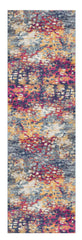 8' Runner Blue and Ivory Abstract Runner Rug