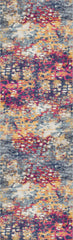 8' Runner Blue and Ivory Abstract Runner Rug
