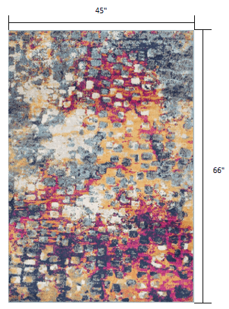 4' X 6' Teal and Gold Abstract Washable Area Rug - Homeroots - Flyclothing LLC