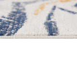 10' Runner Blue and Gold Abstract Runner Rug - Homeroots