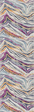 10' Runner Blue and Gold Abstract Runner Rug - Homeroots