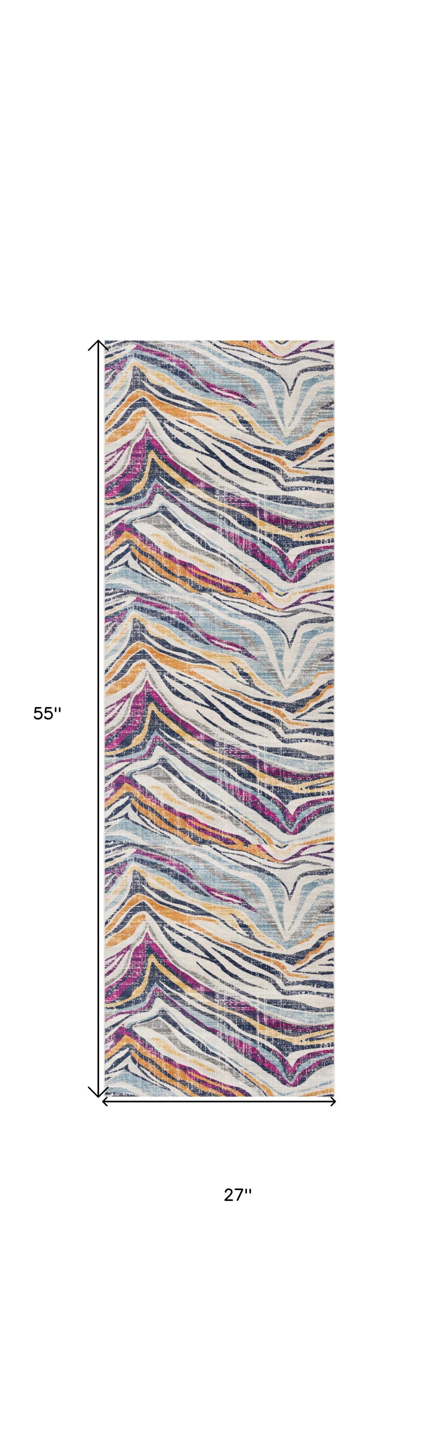 2' X 5' Blue and Gold Abstract Area Rug - Homeroots - Flyclothing LLC
