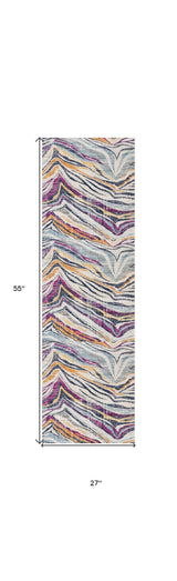 2' X 5' Blue and Gold Abstract Area Rug - Homeroots - Flyclothing LLC