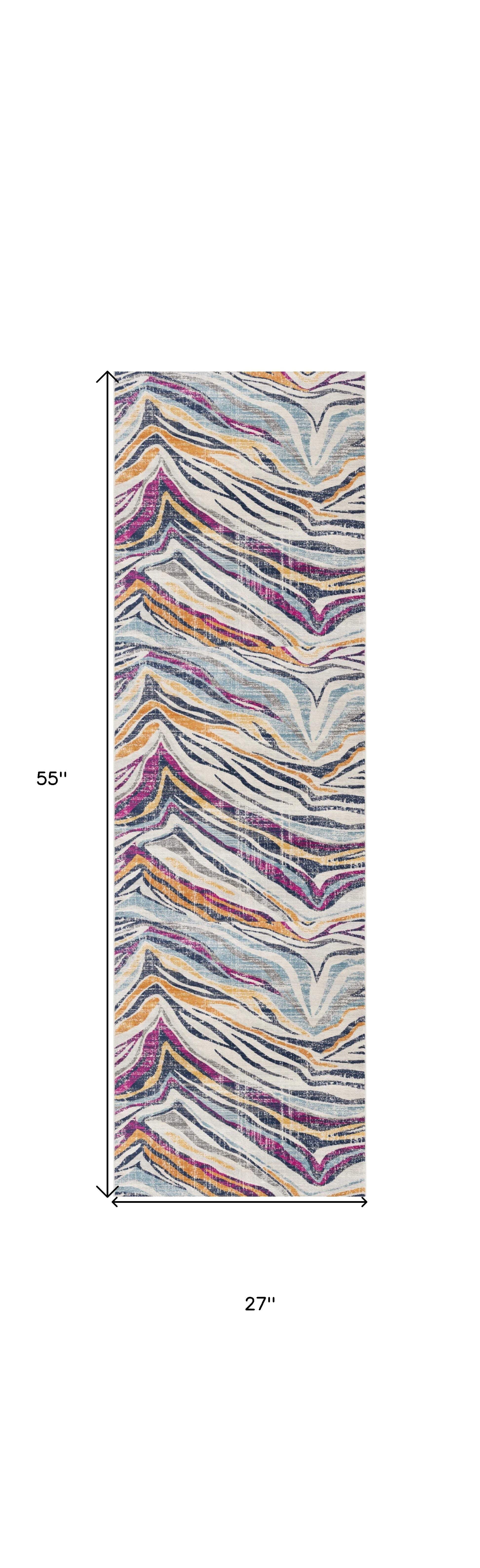 2' X 5' Blue and Gold Abstract Area Rug - Homeroots - Flyclothing LLC