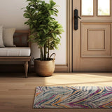 2' X 5' Blue and Gold Abstract Area Rug - Homeroots - Flyclothing LLC