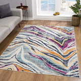 4' X 6' Blue and Gold Abstract Area Rug - Homeroots - Flyclothing LLC