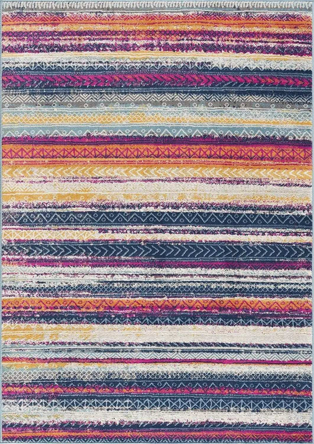 2' X 5' Multicolor Irregular Striped Area Rug - Homeroots - Flyclothing LLC