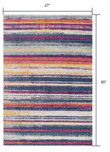 2' X 5' Multicolor Irregular Striped Area Rug - Homeroots - Flyclothing LLC