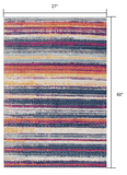 2' X 5' Multicolor Irregular Striped Area Rug - Homeroots - Flyclothing LLC