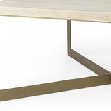 34" Beige Metal Square Coffee Table - Homeroots - Flyclothing LLC