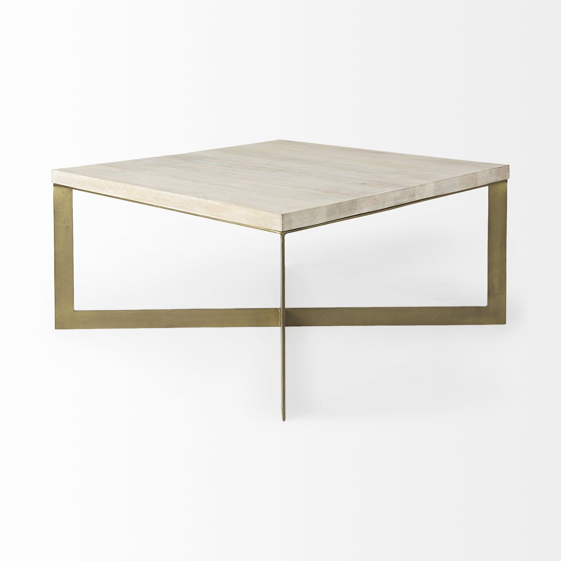 34" Beige Metal Square Coffee Table - Homeroots - Flyclothing LLC