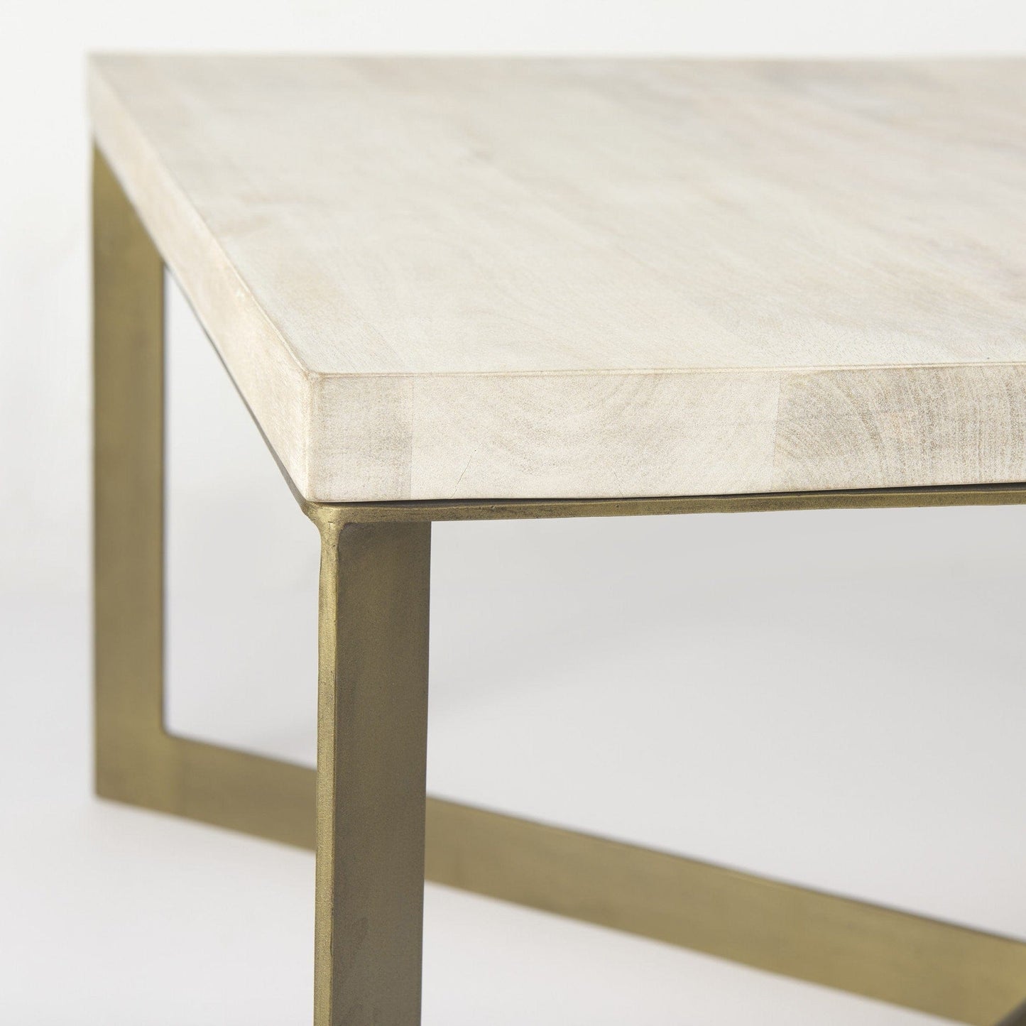34" Beige Metal Square Coffee Table - Homeroots - Flyclothing LLC