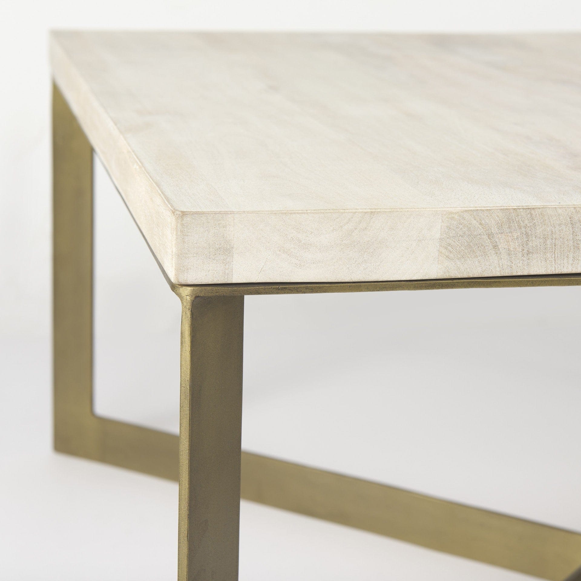 34" Beige Metal Square Coffee Table - Homeroots - Flyclothing LLC