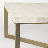 34" Beige Metal Square Coffee Table - Homeroots - Flyclothing LLC