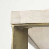 34" Beige Metal Square Coffee Table - Homeroots - Flyclothing LLC