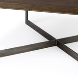 34" Brown Solid Wood And Metal Square Coffee Table - Homeroots - Flyclothing LLC