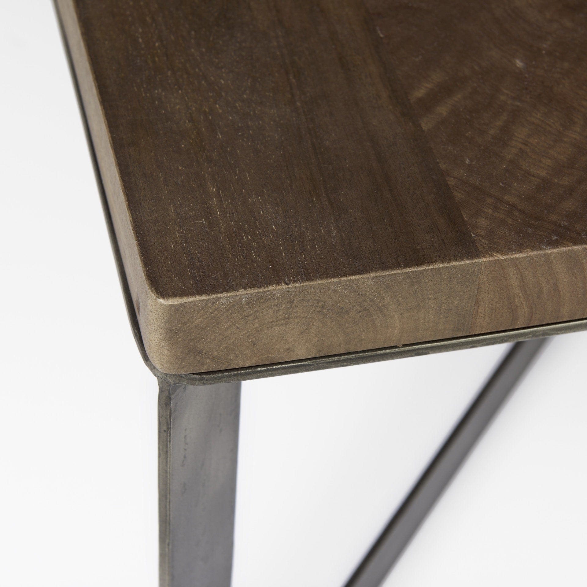 34" Brown Solid Wood And Metal Square Coffee Table - Homeroots - Flyclothing LLC
