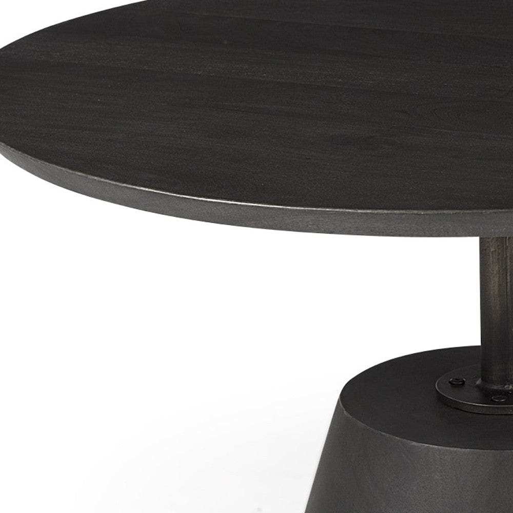 Black Wooden Pedestal Base Coffee Table - Homeroots - Flyclothing LLC