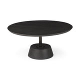 Black Wooden Pedestal Base Coffee Table - Homeroots