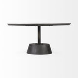 Black Wooden Pedestal Base Coffee Table - Homeroots