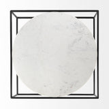 36" White And Black Genuine Marble And Metal Square Coffee Table - Homeroots - Flyclothing LLC