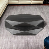 48" Black Octagon Coffee Table - Homeroots
