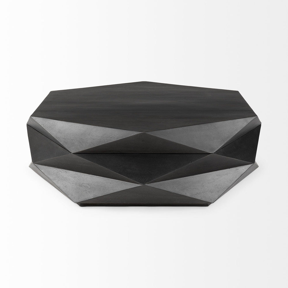 48" Black Octagon Coffee Table - Homeroots