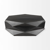 48" Black Octagon Coffee Table - Homeroots
