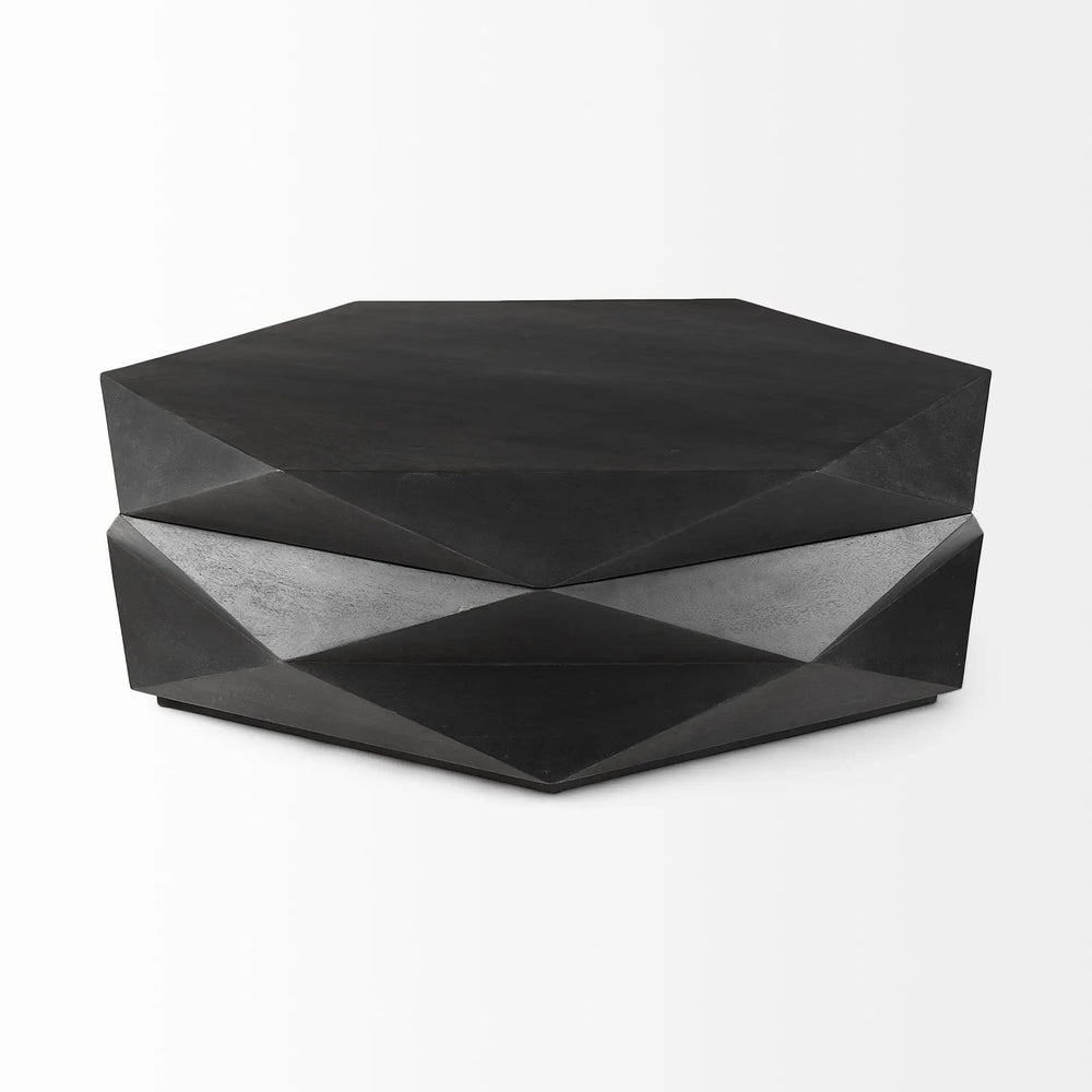 48" Black Octagon Coffee Table - Homeroots