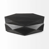 48" Black Octagon Coffee Table - Homeroots