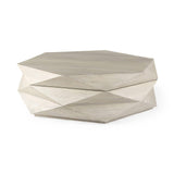 48" Natural Solid Wood Hexagon Lift Top Coffee Table - Homeroots - Flyclothing LLC