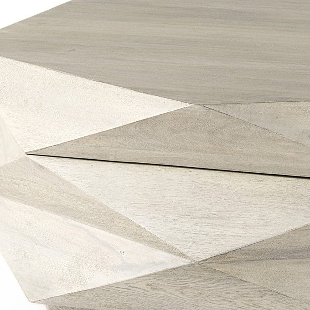 48" Natural Solid Wood Hexagon Lift Top Coffee Table - Homeroots - Flyclothing LLC