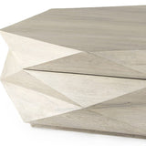 48" Natural Solid Wood Hexagon Lift Top Coffee Table - Homeroots