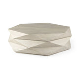 48" Natural Solid Wood Hexagon Lift Top Coffee Table - Homeroots