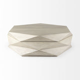 48" Natural Solid Wood Hexagon Lift Top Coffee Table - Homeroots - Flyclothing LLC