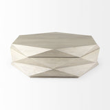 48" Natural Solid Wood Hexagon Lift Top Coffee Table - Homeroots