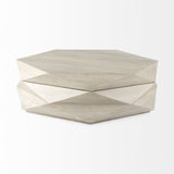 48" Natural Solid Wood Hexagon Lift Top Coffee Table - Homeroots - Flyclothing LLC