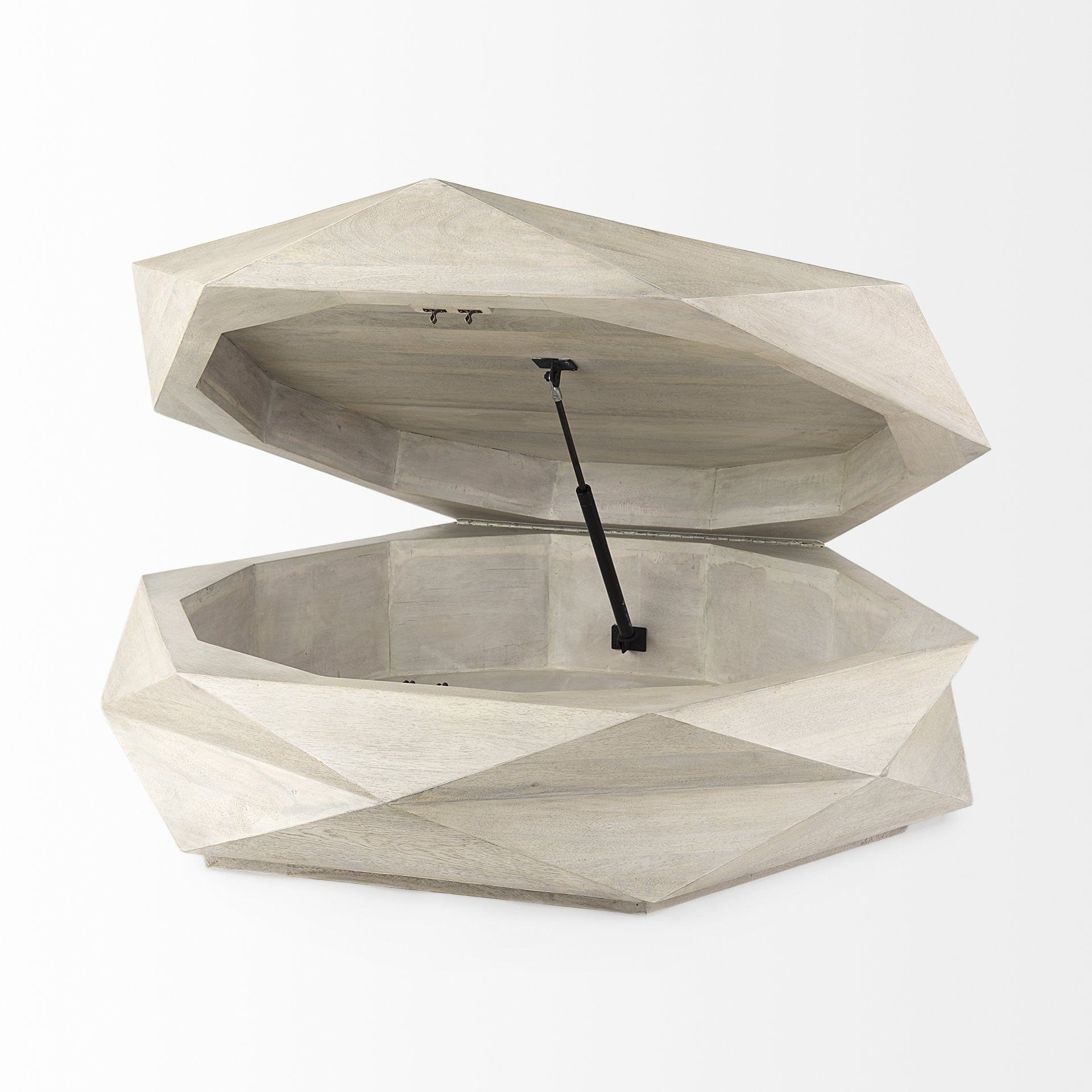 48" Natural Solid Wood Hexagon Lift Top Coffee Table - Homeroots - Flyclothing LLC
