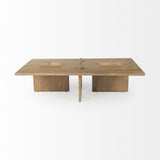 34" Natural Rectangular Coffee Table - Homeroots - Flyclothing LLC