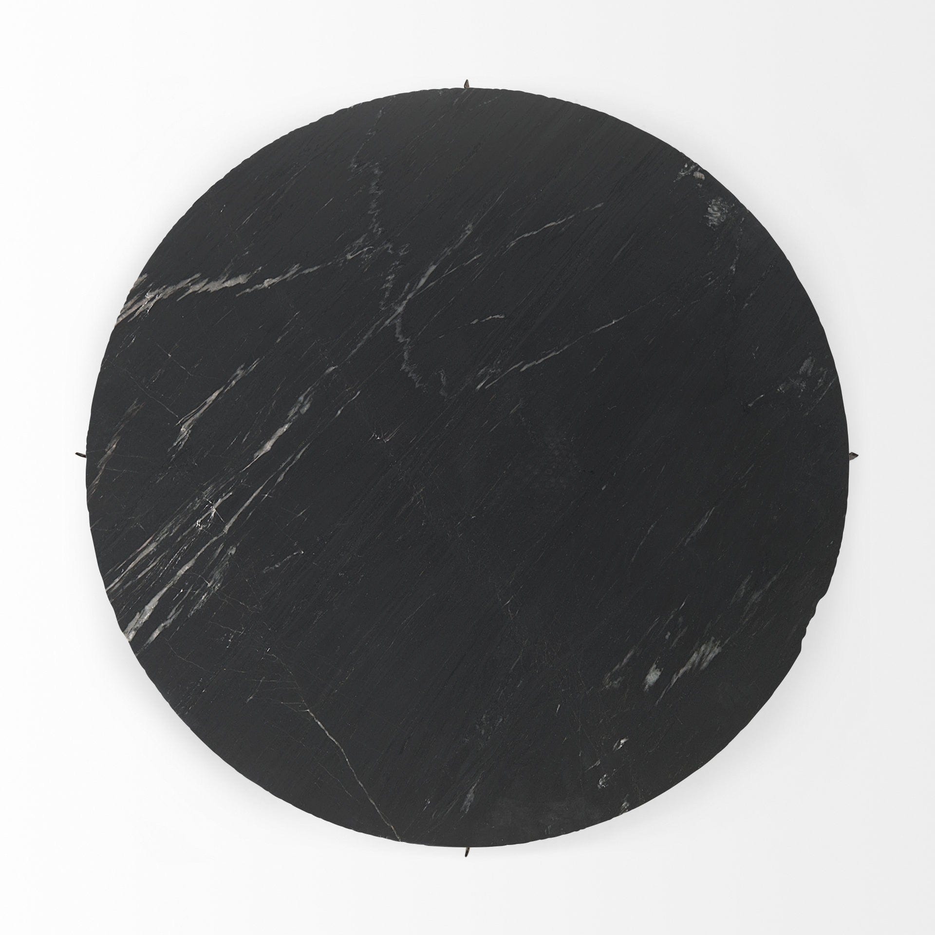 48" Black And Gold Genuine Marble And Iron Round Coffee Table - Homeroots - Flyclothing LLC