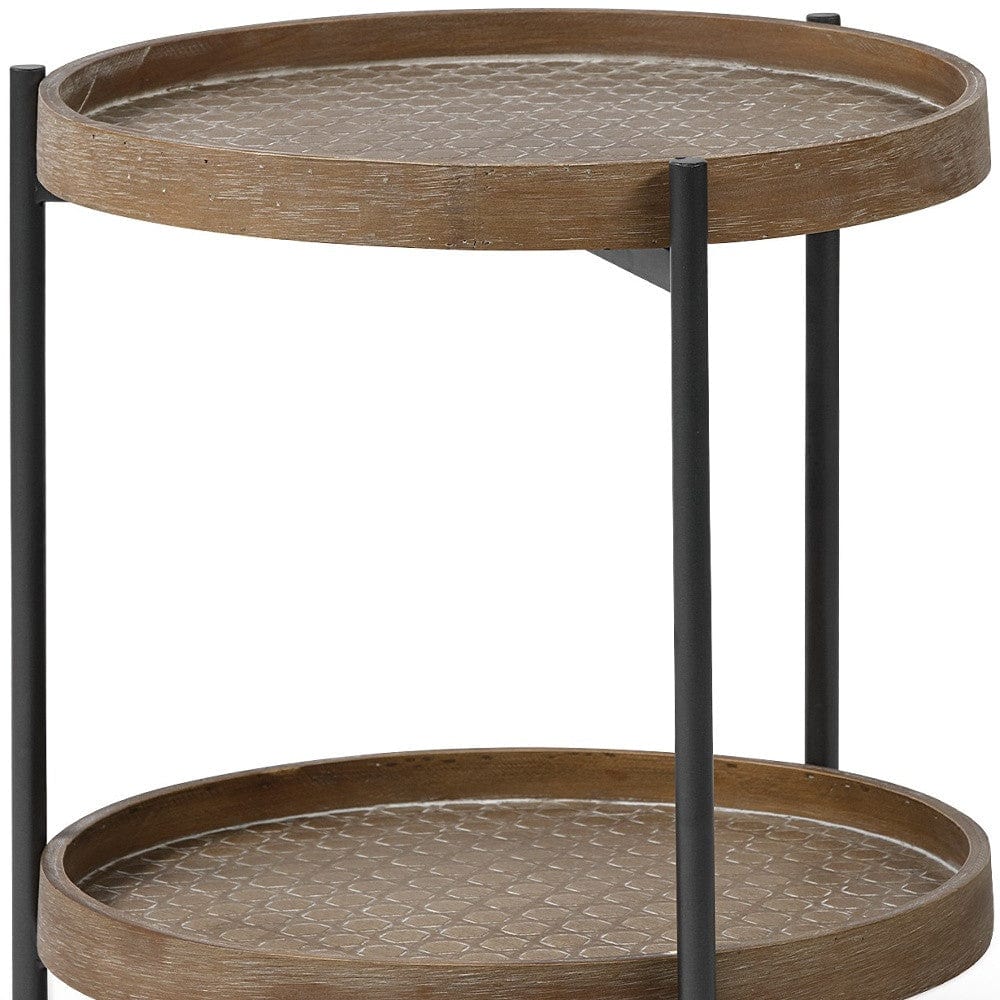 19" Brown Solid Wood Round End Table - Homeroots - Flyclothing LLC