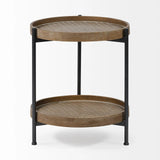 19" Brown Solid Wood Round End Table - Homeroots
