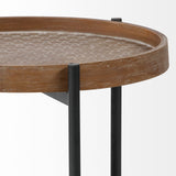 19" Brown Solid Wood Round End Table - Homeroots