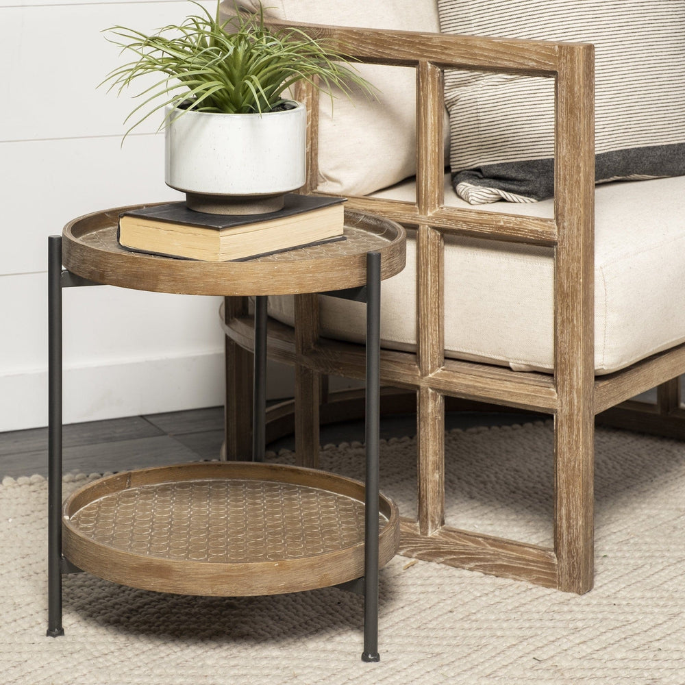 19" Brown Solid Wood Round End Table - Homeroots - Flyclothing LLC