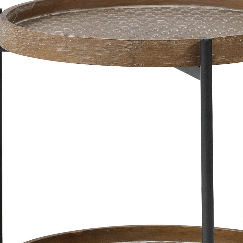 19" Brown Solid Wood Round End Table - Homeroots - Flyclothing LLC