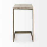 26" Beige Solid Wood Square End Table - Homeroots