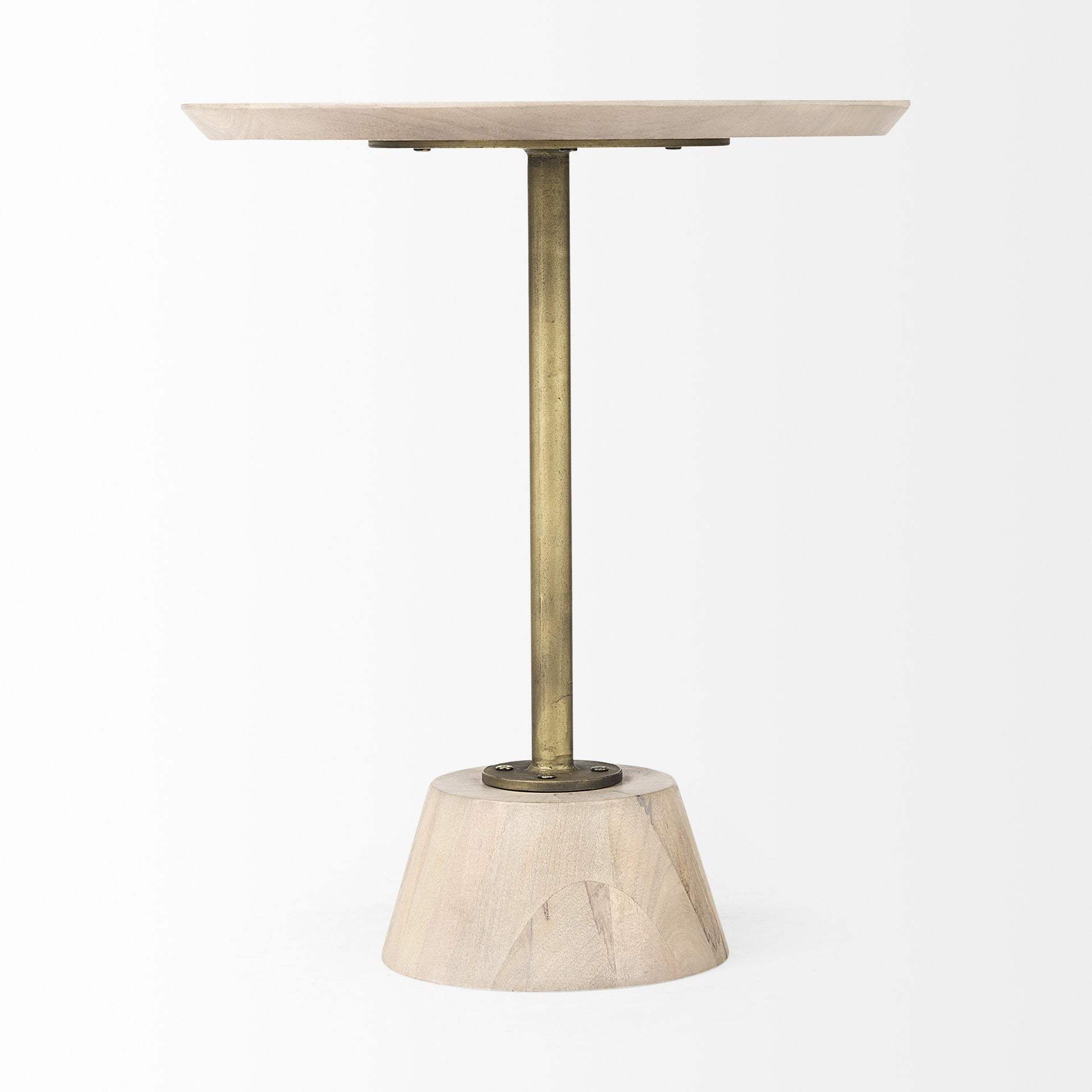 24" Beige Solid and Manufactured Wood Round End Table - Homeroots - Flyclothing LLC