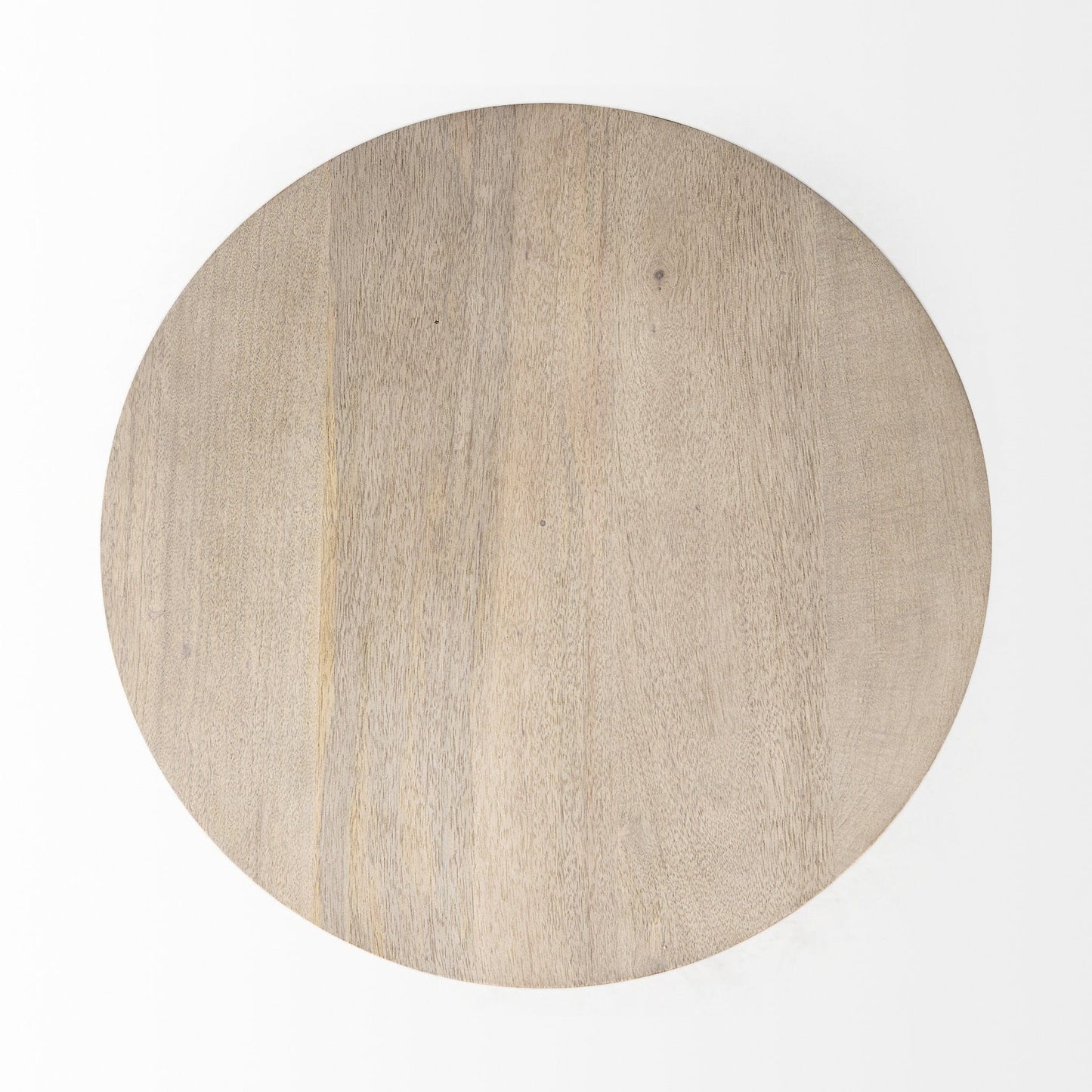 24" Beige Solid and Manufactured Wood Round End Table - Homeroots - Flyclothing LLC