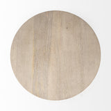 24" Beige Solid and Manufactured Wood Round End Table - Homeroots - Flyclothing LLC